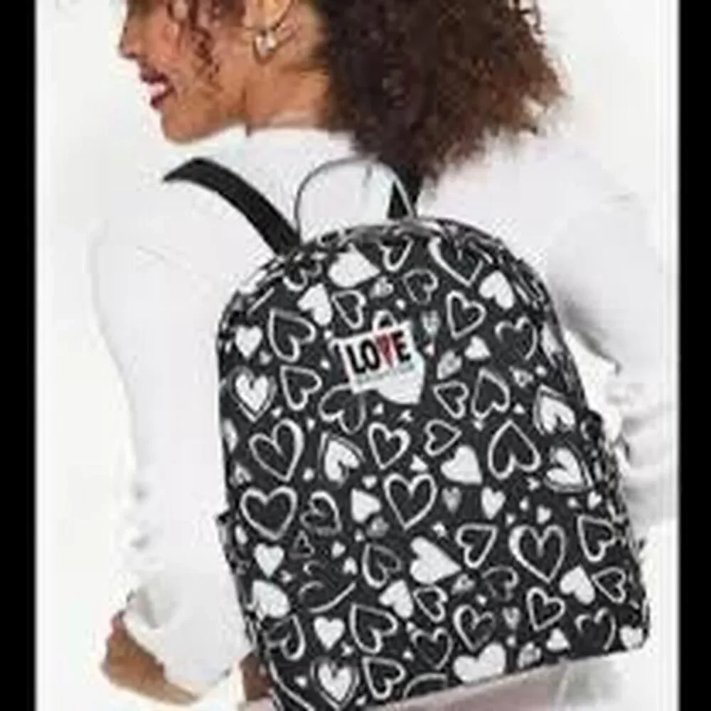 Brighton Endless Love Black & White heart mini backpack adjustable straps